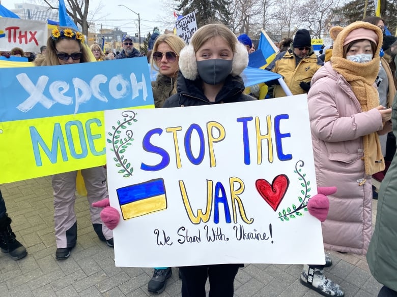 demonstrations in solidarity with ukraine held across canada on sunday 12