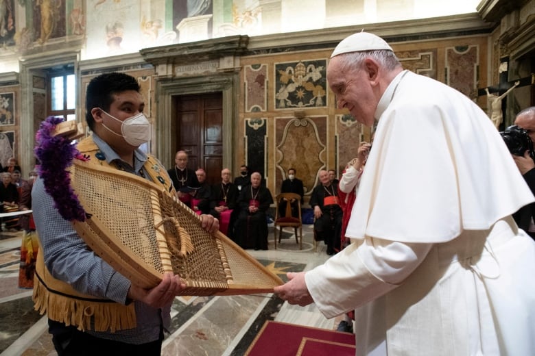 see the gifts exchanged at the popes final meeting with indigenous delegations 1