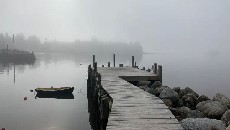 A foggy dock.