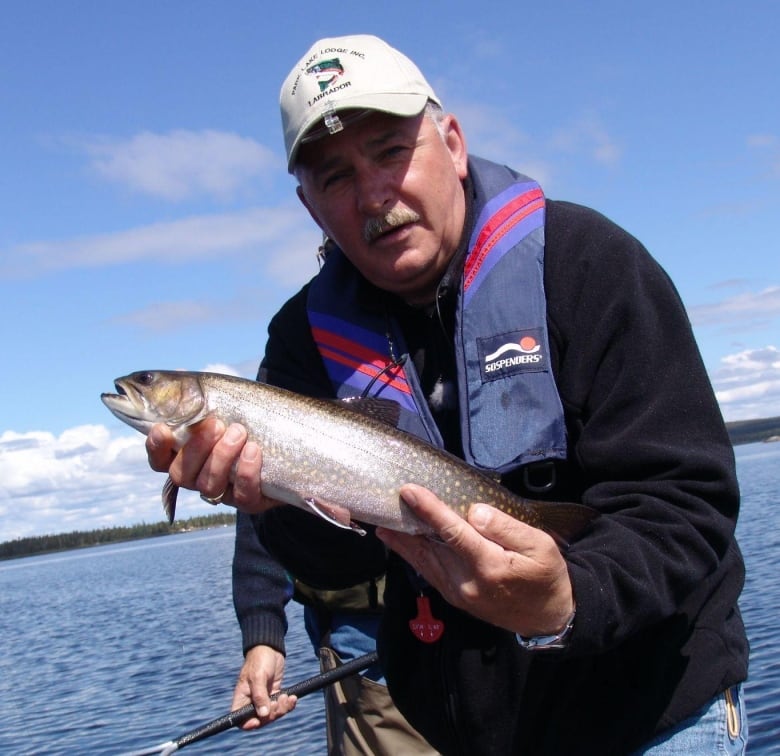 Gord Follett is wearing a smaller PFD while trout fishing at Park Lake in Labrador.