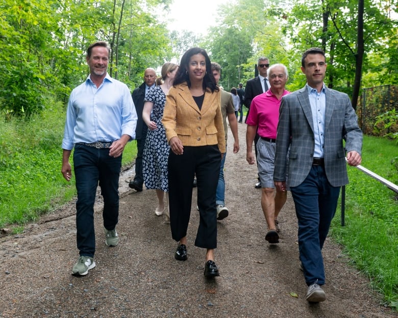 A group of people are walking together.