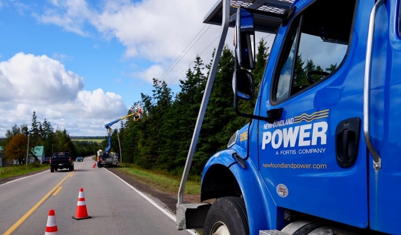 Newfoundland Power utility truck at work on P.E.I.