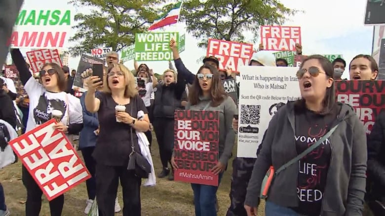 demonstrators in canadian cities call for change in iran after mahsa aminis death