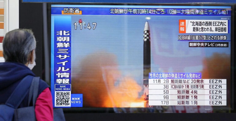 North Korea fires long-range missile landing near Japan