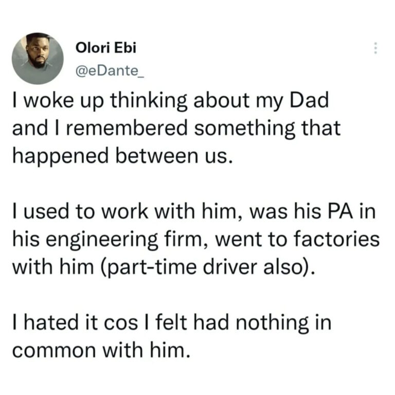 Cut your parents some slack – Nigerian man writes as he reflects on his relationship with his late dad
