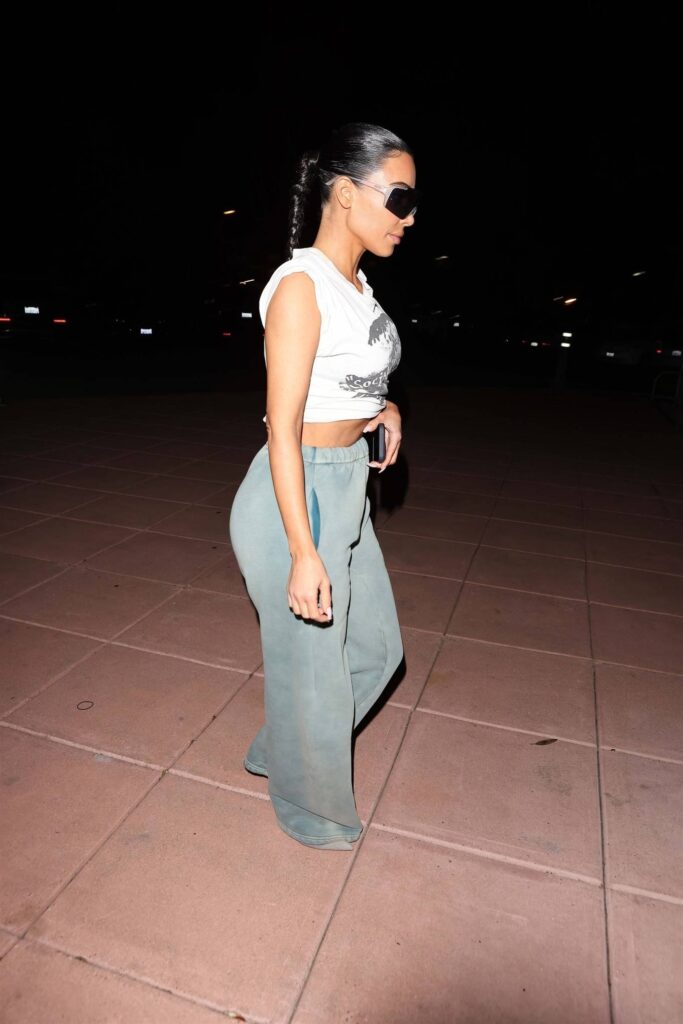 kim kardashian wears a social distortion crop top in los angeles 3