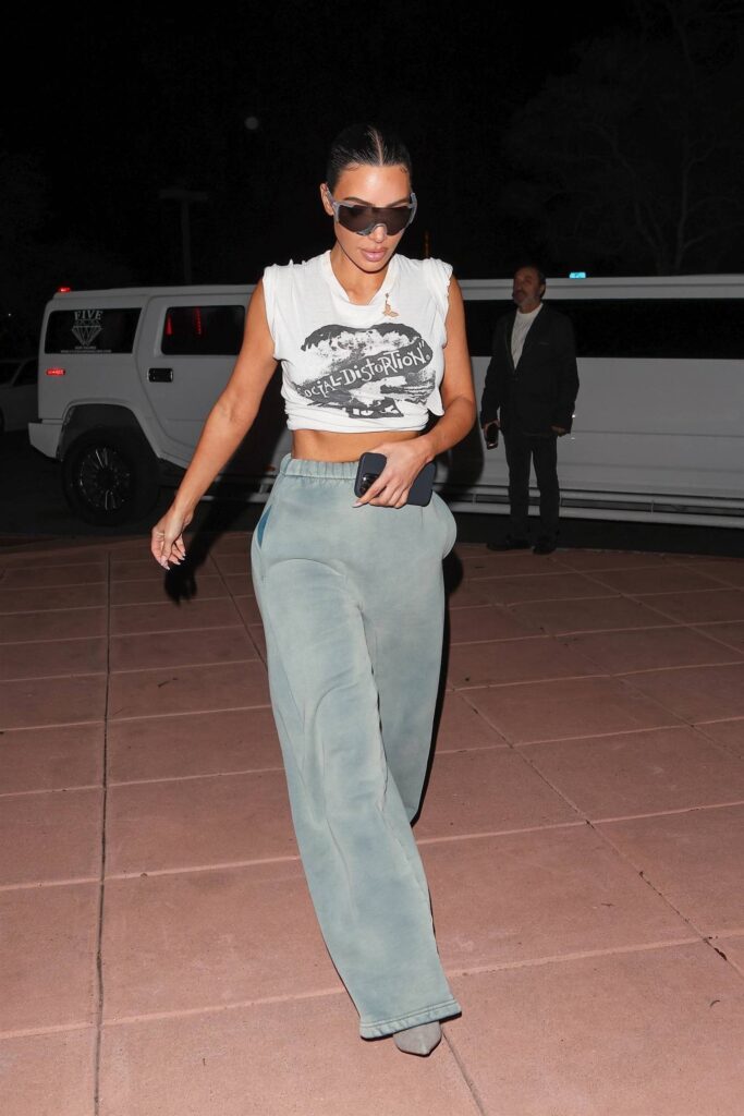kim kardashian wears a social distortion crop top in los angeles 7