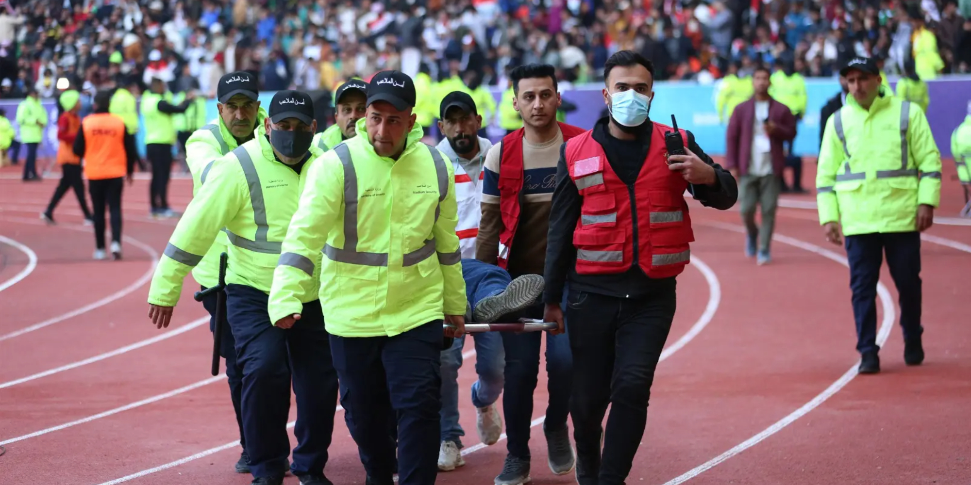 one dead dozens injures in iraq gulf cup final stampede