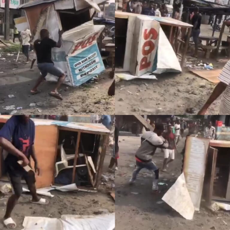 Angry residents destroy POS