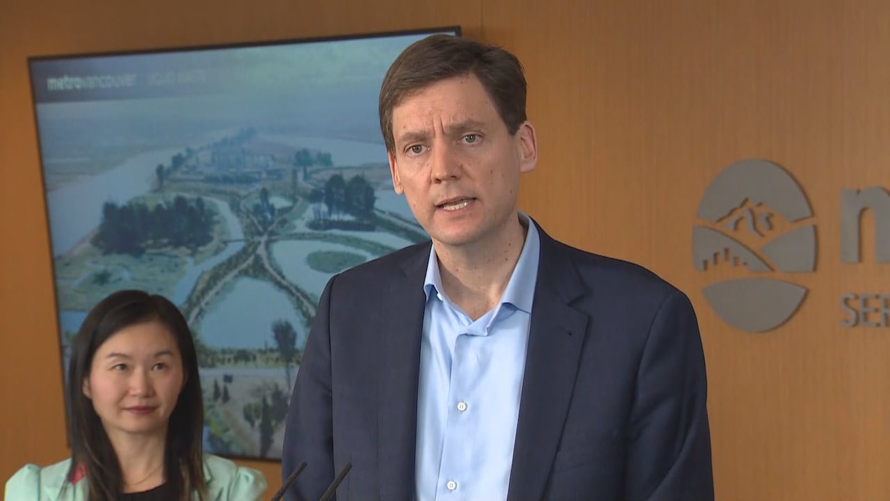 B.C. Premier David Eby, speaking to reporters in Burnaby, B.C. March 3, 2023.