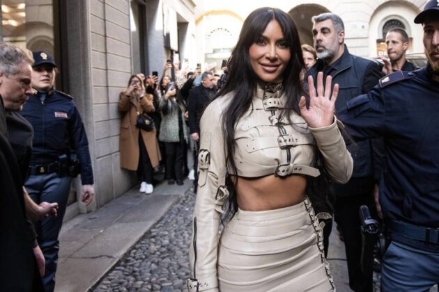 kim kardashian seen at dolce and gabbana store during milan fashion week 2023 1