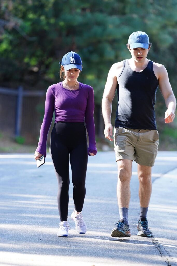 lucy hale on a hike with a friend in studio city 1