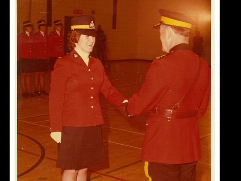 Karen Adams was one of the first women to don the red serge after the force allowed women to serve back in 1974.