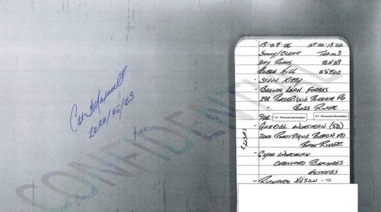 A scan of former RCMP officer Troy Maxwell's police notebook. 