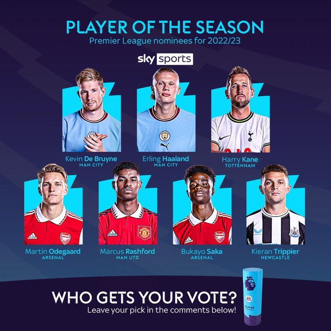 De Bruyne, Haaland, Saka and others nominated for English Premier League Player of the Season