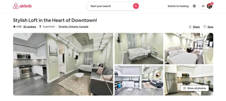 A screenshot of the Airbnb listing.
