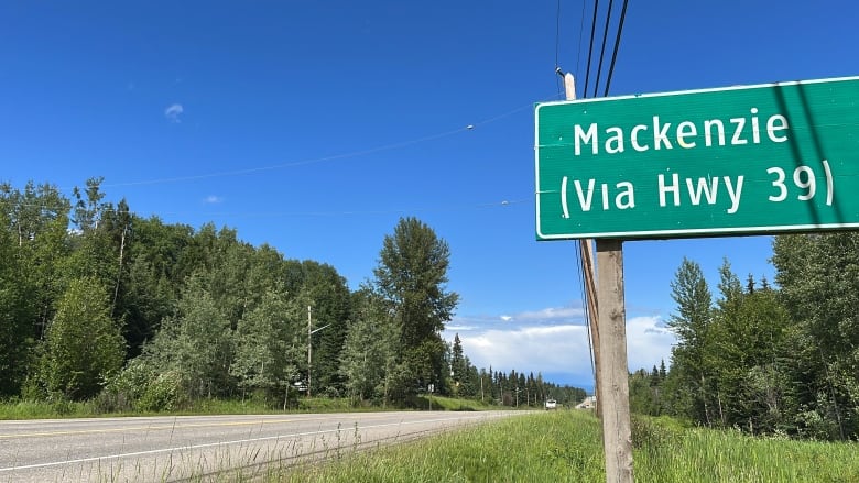 A highway sign saying Mackenzie.