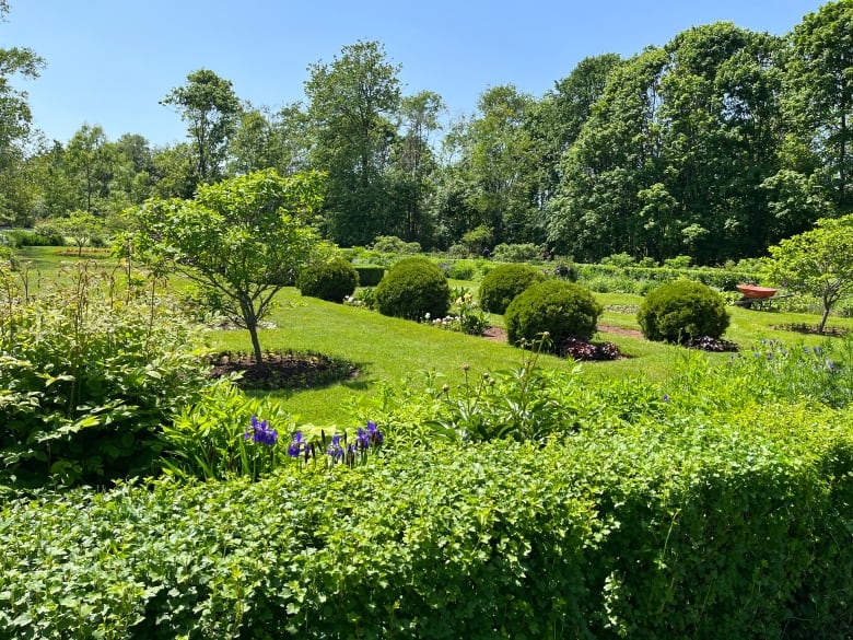 Trees, shrubs and flowers are shown in one of nine gardens on the property of Prince Edward Island's government house. 