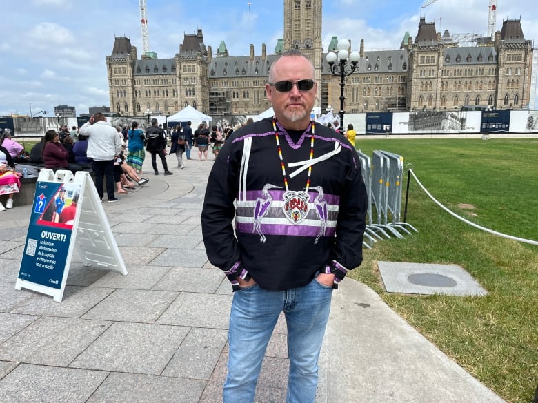 A First Nations leader on Parliament Hill.