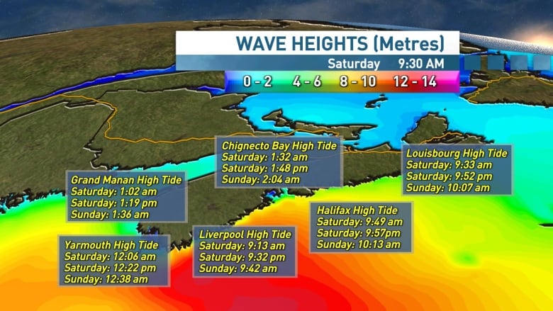 There will be risk of coastal flooding along the Atlantic coast during high tide times on Saturday. 