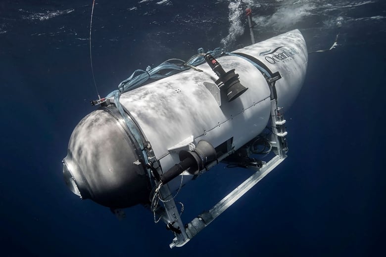 A submersible is seen diving