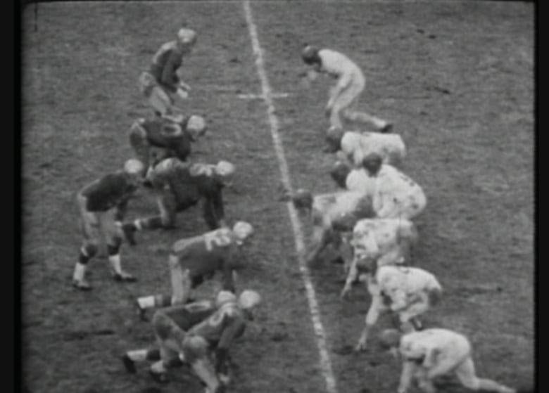 Kwong's Edmonton Eskimos defeated my grandfather Tex Coulter's Montreal Alouettes in the 1955 Grey Cup. Film crews are recreating the game for the Heritage Minute video.