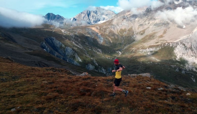 David Orr near the end of his 85-day long run up Italy. It's a journey he describes as mystical, from the eruptive Etna in the south to the snow-covered Mont Blanc in the north.