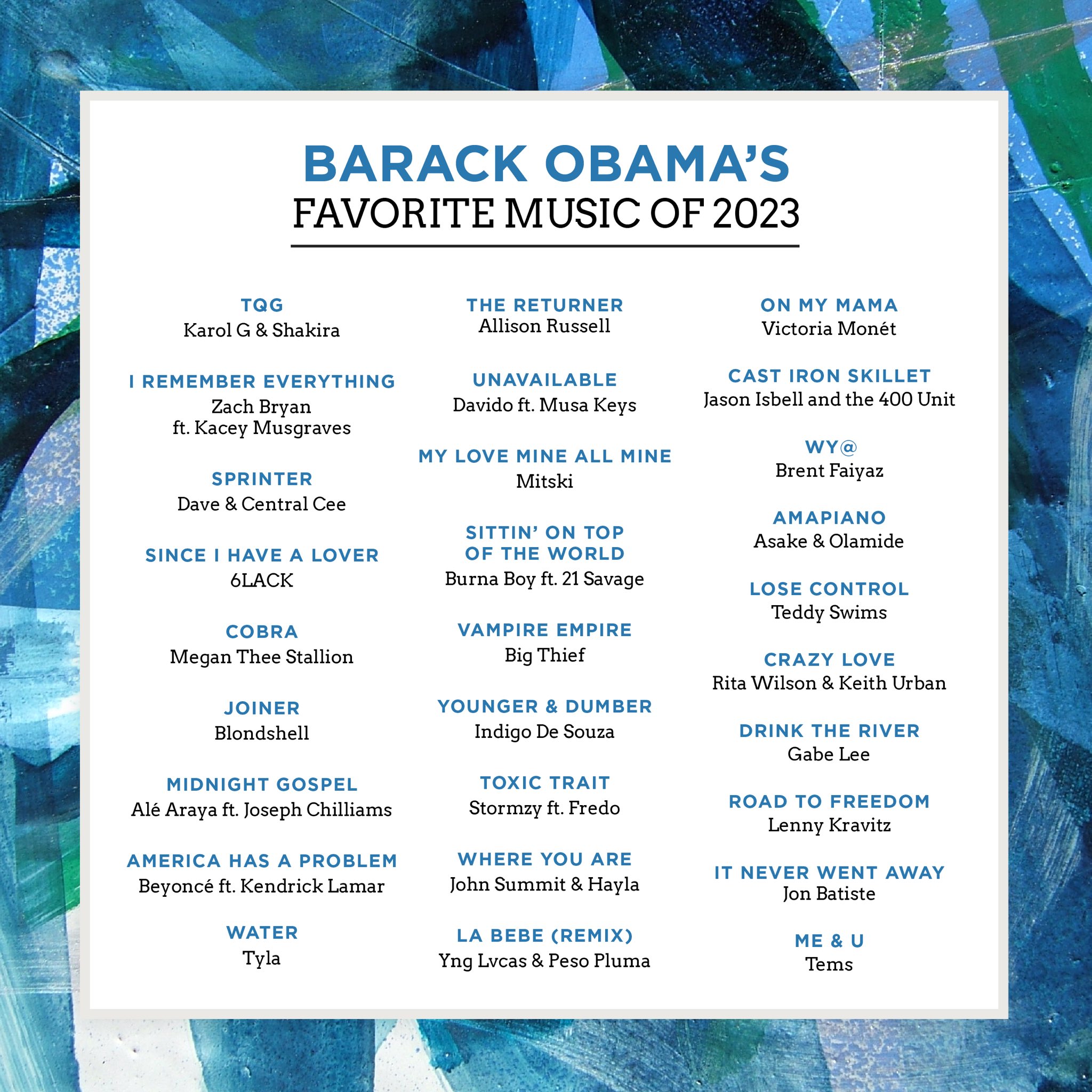 asake davido burna boy others make obamas favourite music of 2023 list