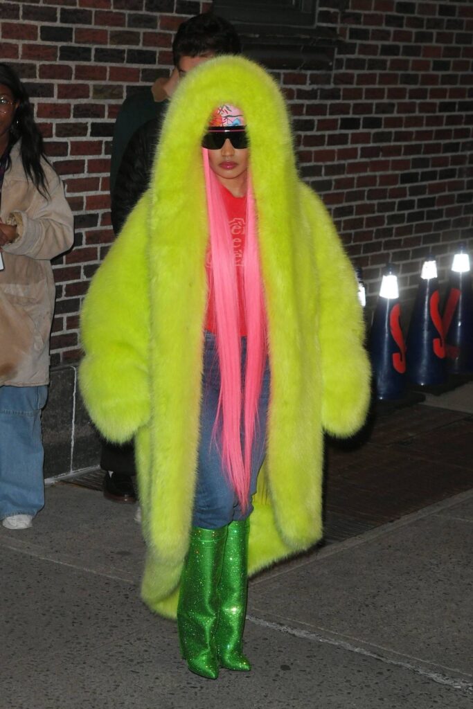 nicki minaj seen after the late show with stephen colbert in new york