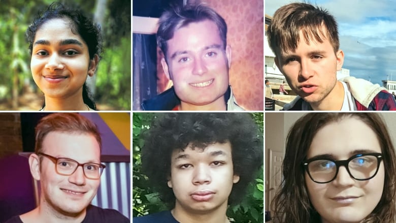 The deaths of, from top left: Neha Raju, Michael Dunham, Tom Parfett, Tom Windsor, Anthony Jones and Noelle Ramirez, are all suspected to be linked to Kenneth Law's companies. 