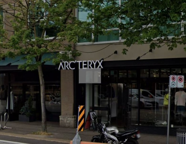 The Arc'teryx sign is shown above a storefront on West 4th Avenue.