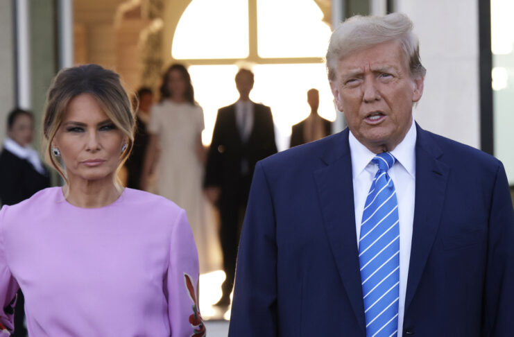 Melania Is Missing On Trump's First Day In Court (But Her Clone Margo Martin Is By His Side)