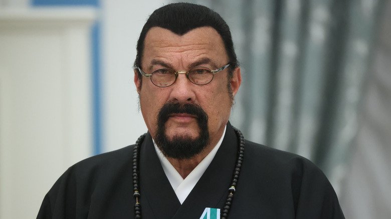 Much like his character, he's not afraid of speaking his mind, Celebs Who Brian Cox Absolutely Can't Stand 3 Steven Seagal wearing a black robe