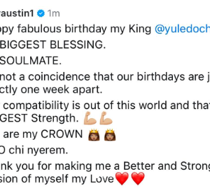 “Our compatibility is out of this world and that’s our biggest strength. You are my crown”- Judy Austin tells Yul Edochie as she celebrates him on his birthday