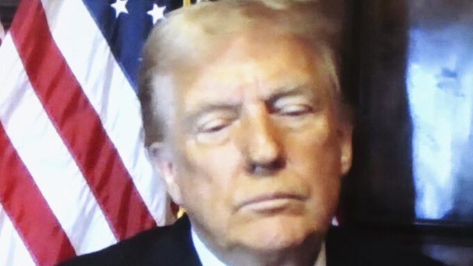 Trump's Splotchy Tan Totally Overshadows His Virtual Sentencing Appearance