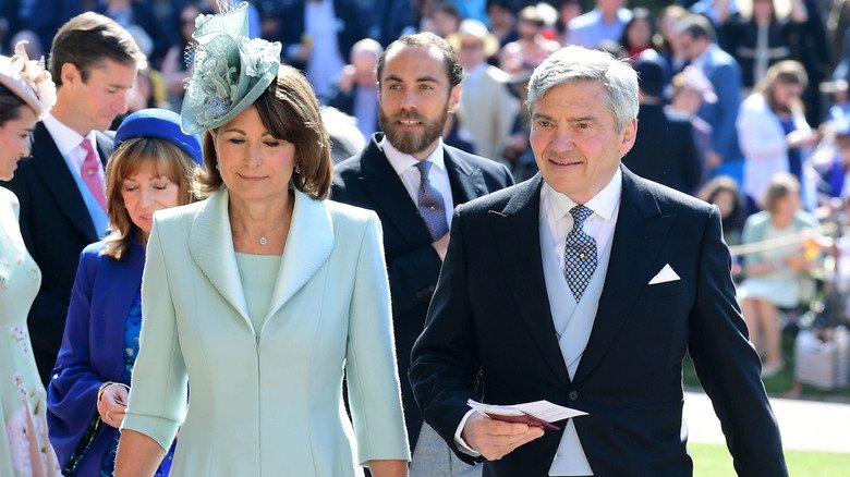 Carole and Michael Middleton attend the wedding of Prince Harry and Meghan Markle