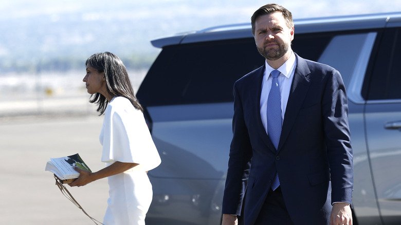 Unignorable Scandalous Rumors Surrounding Usha Vance 130 Usha and JD Vance walk off in separate directions.