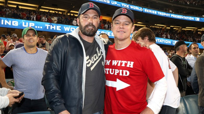 Ben Affleck and Matt Damon at the Dodger Stadium