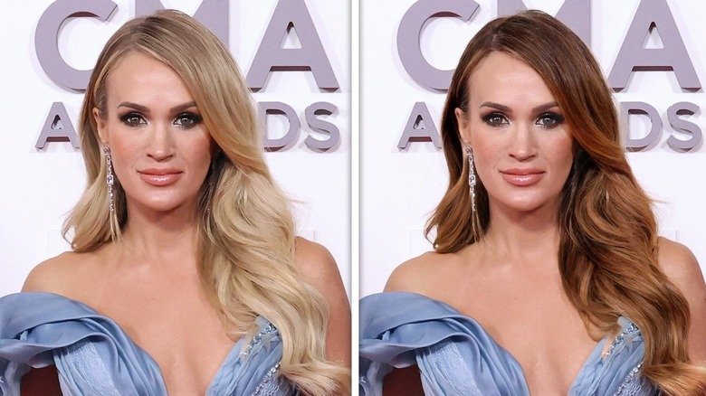 Blonde Carrie Underwood versus brunette Carrie Underwood