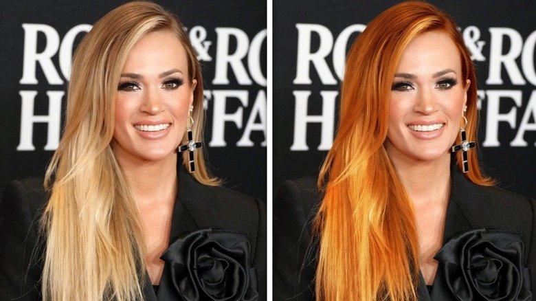 Blonde Carrie Underwood versus Carrie Underwood with copper hair