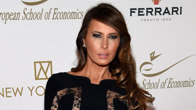 Melania Trump, pouting her lips