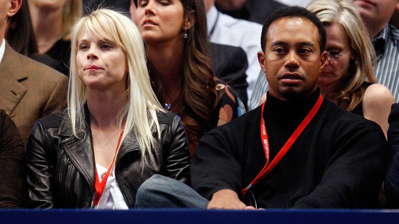 Elin Nordegren and Tiger Woods at the Madison Square Garden