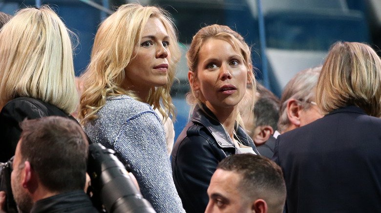 Laurence and Tiphaine Auziere at Emmanuel Macron's rally