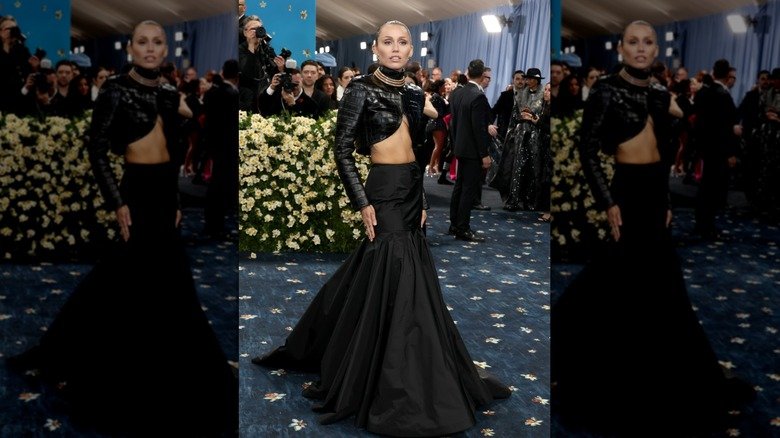 Miley Cyrus posing at the Met Gala 2025