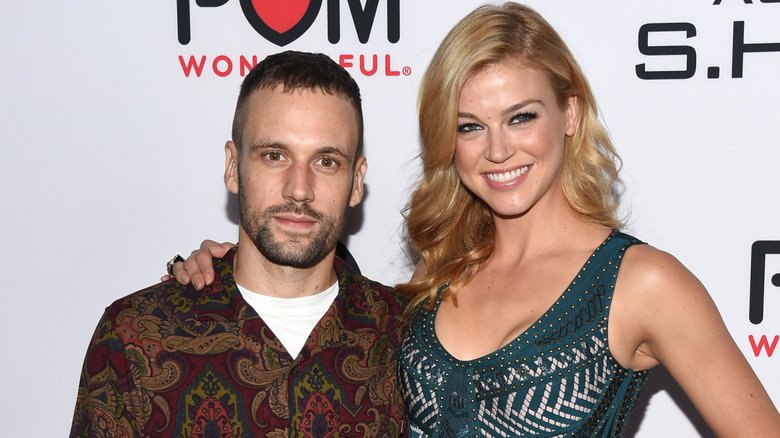 Nick Blood and Adrianne Palicki at premiere of Marvel's "Agents Of S.H.I.E.L.D."