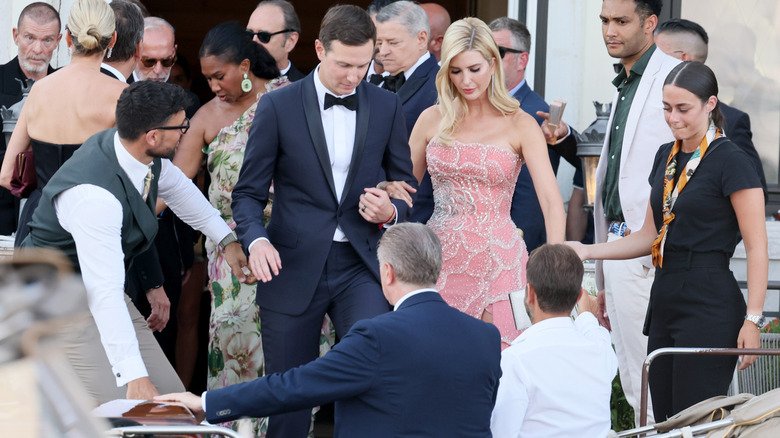Jared Kushner and Ivanka Trump linking arms ahead of Jeff Bezos and Lauren Sánchez's wedding