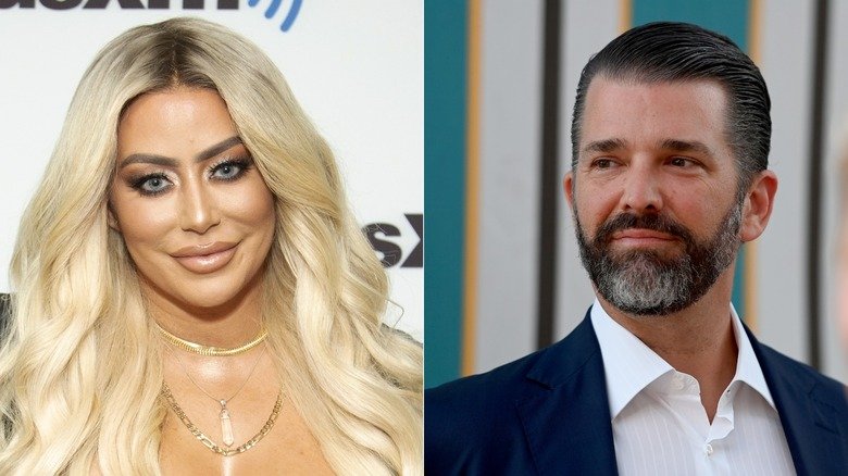 The Tricky Tale of Don Jr. and His Relentless Ex: When Past Affairs Just Won’t Stay Past 2 Aubrey O'Day; Donald Trump Jr. looking sideways