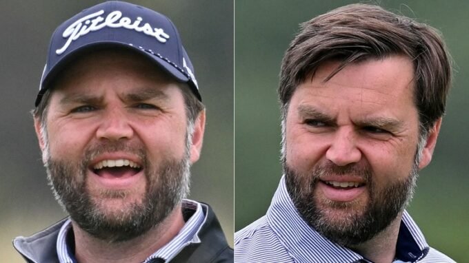 JD Vance Packs On The Eyeliner For Golf In The UK As His Gray Sideburns Do Him Dirty