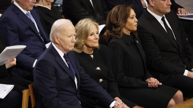A New Twist in a Long-Running Cold War: Jill Biden, Kamala Harris — and a Former Aide Adding Fuel 2 U.S. President Joe Biden, first lady Jill Biden, U.S. Vice President Kamala Harris and second gentleman Doug Emhoff attending the state funeral for former U.S. President Jimmy Carter at Washington National Cathedral