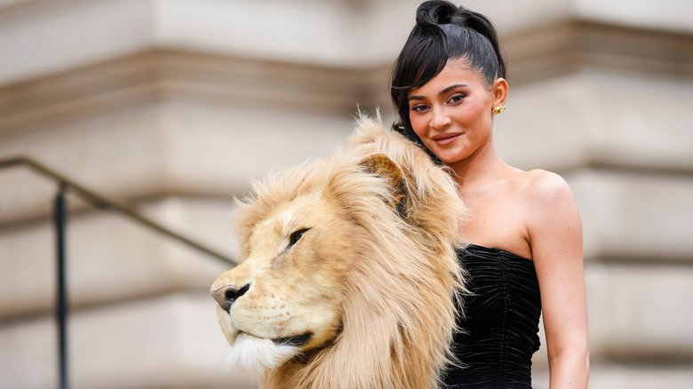 Kylie Jenner and a faux lion headdress